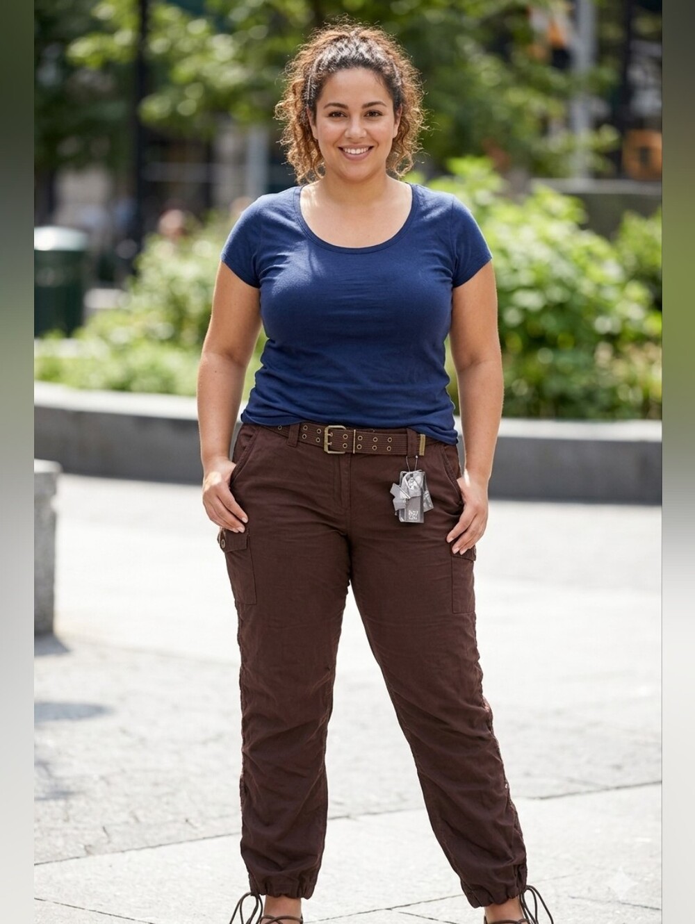 Crest Cargo Utility Pants - Size 23-24 - Brown Drawstring Hem New
